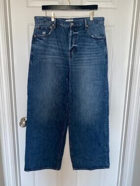 Pistola Tate High Rise Bowed Wide Leg Fulton Wash Size 32